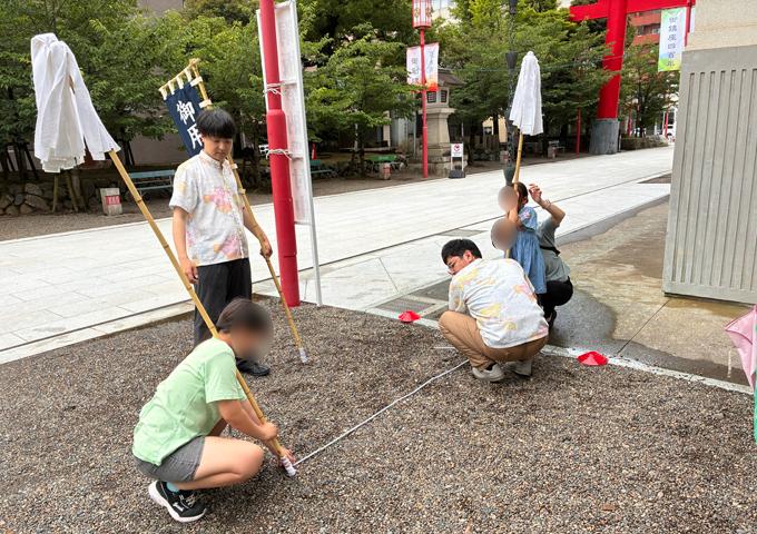 測量体験「地図を作る測量体験in富岡八幡宮
